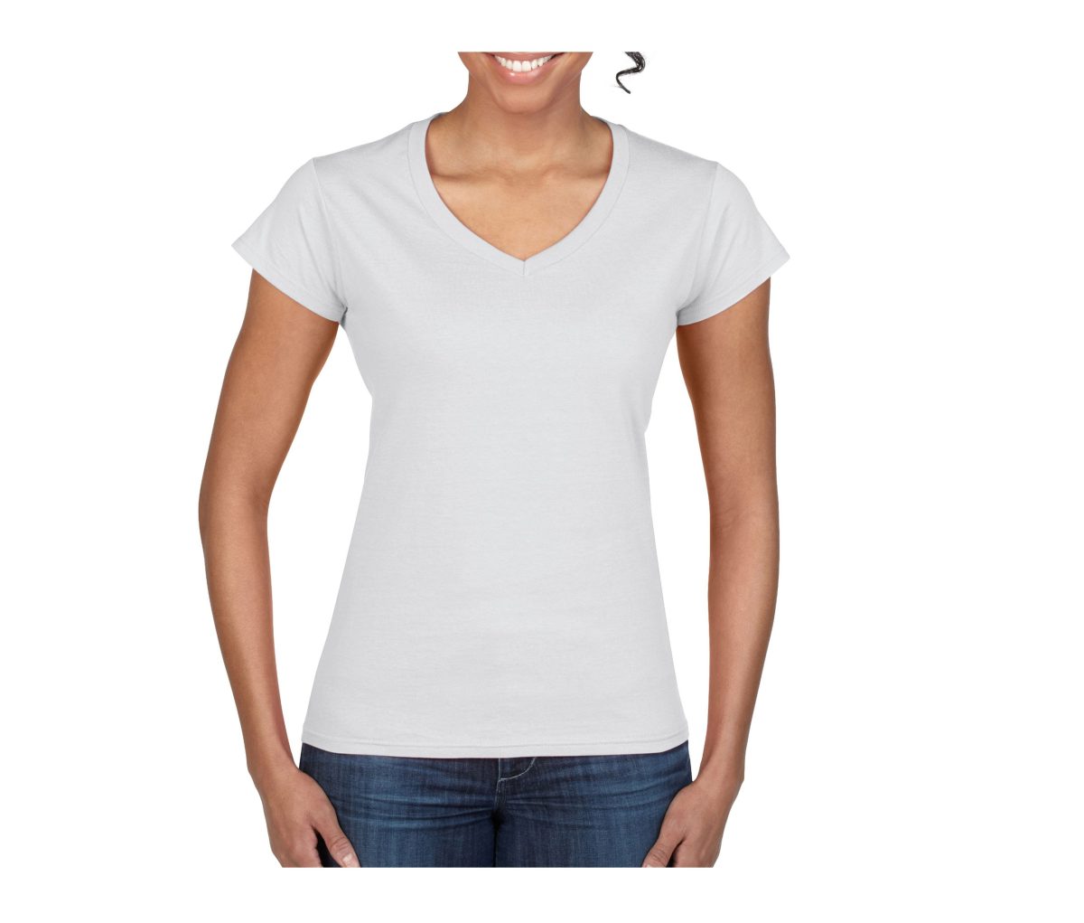SOFTSTYLE® LADIES' V-NECK T-SHIRT – Image 2