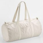 STRIPED ORGANIC COTTON BARREL BAG