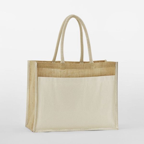 COTTON POCKET NATURAL STARCHED JUTE SHOPPER