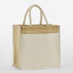 COTTON POCKET NATURAL STARCHED JUTE MIDI TOTE